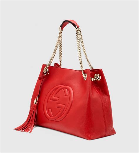 gucci soho leather shoulder bag red|Gucci soho shoulder bag australia.